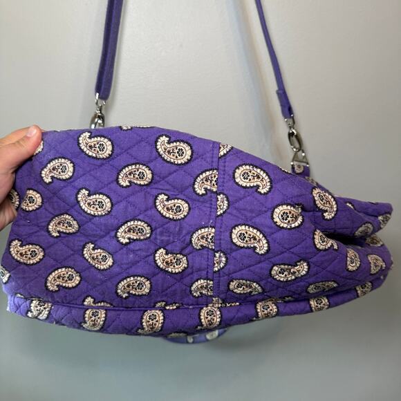 Vera Bradley Simply Violet Paisley Print Quilted Weekender Bag Travel Tote - Picture 5 of 10